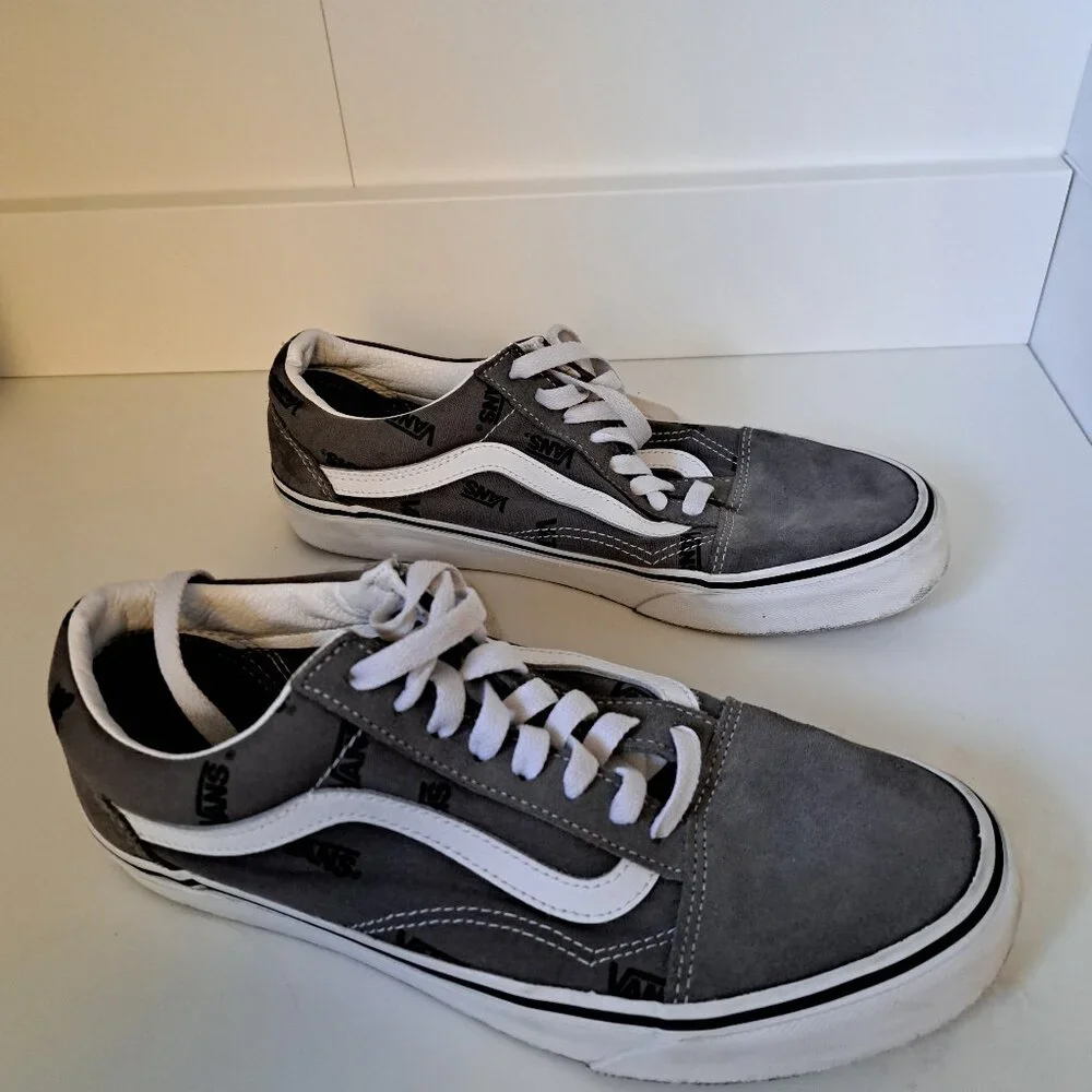 Vans Old Skool skate shoes grey, men 7.5, women's 9